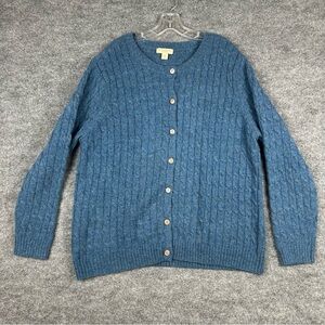 Appleseed’s 100% Wool Cable Knit Cardigan Size 1X